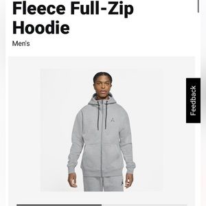 Jordan Essential Fleece Full-Zip Hoodie DA9810-091 Carbon Heather Men’s